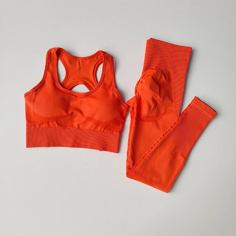 Two Piece Women Yoga Set Sports Bra Tank Top Leggings