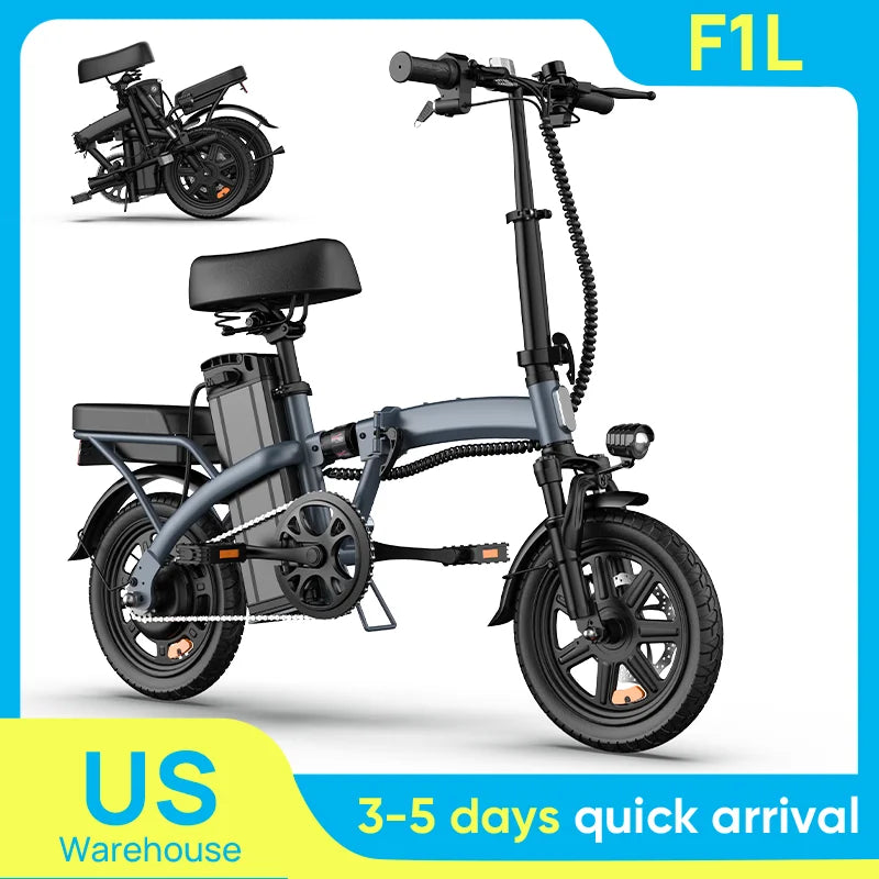 URLIFE Foldable Electric Bicycle for Adults with 500W Motor 48V Battery