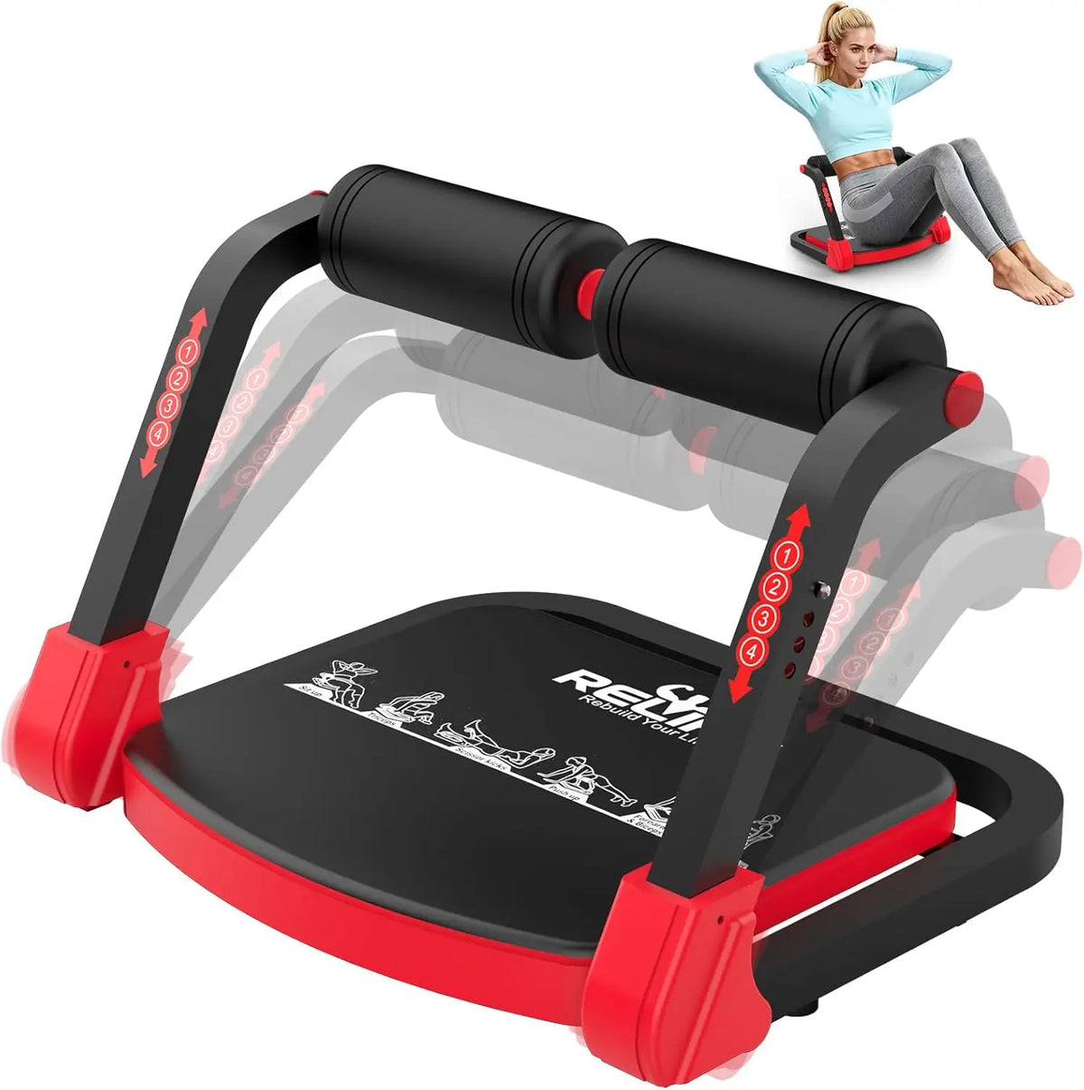 Relife Foldable Abdominal Trainer With Three Resistance Levels