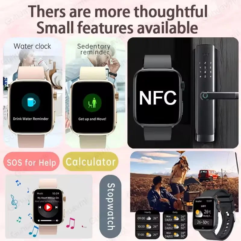 AI Smart Diagnosis Watch HRV PPG Blood Pressure Health Monitor NFC IP68