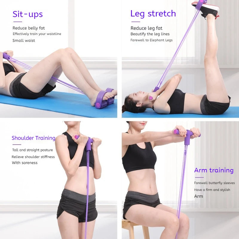 6 Tube Resistance Band Multi Function Tension Rope Pedal Exerciser
