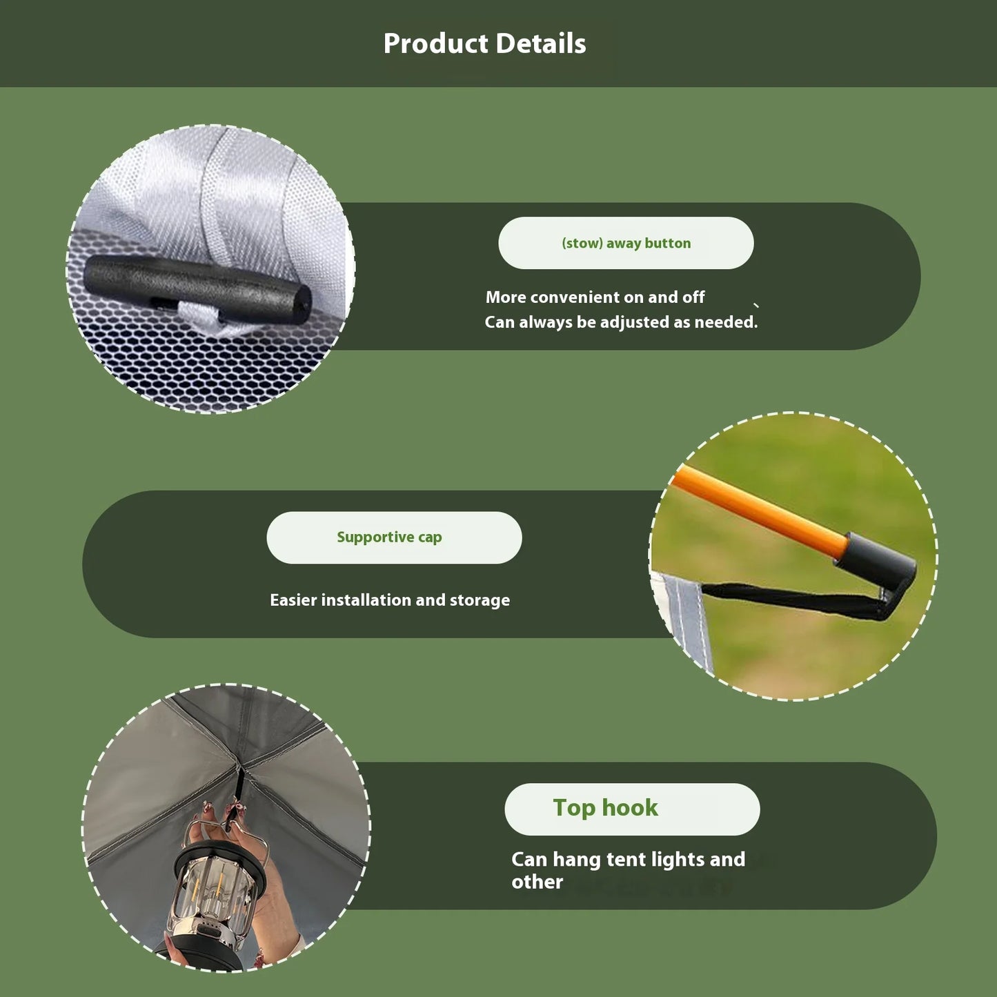 Pakicetus Compact Auto Tent Sunshade Quick Setup All Weather