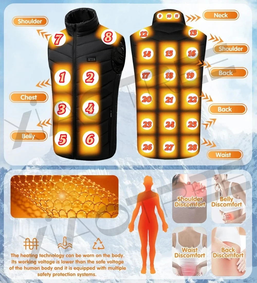 XIAOTREECN Heated Vest for Men and Women Thermal USB Jacket
