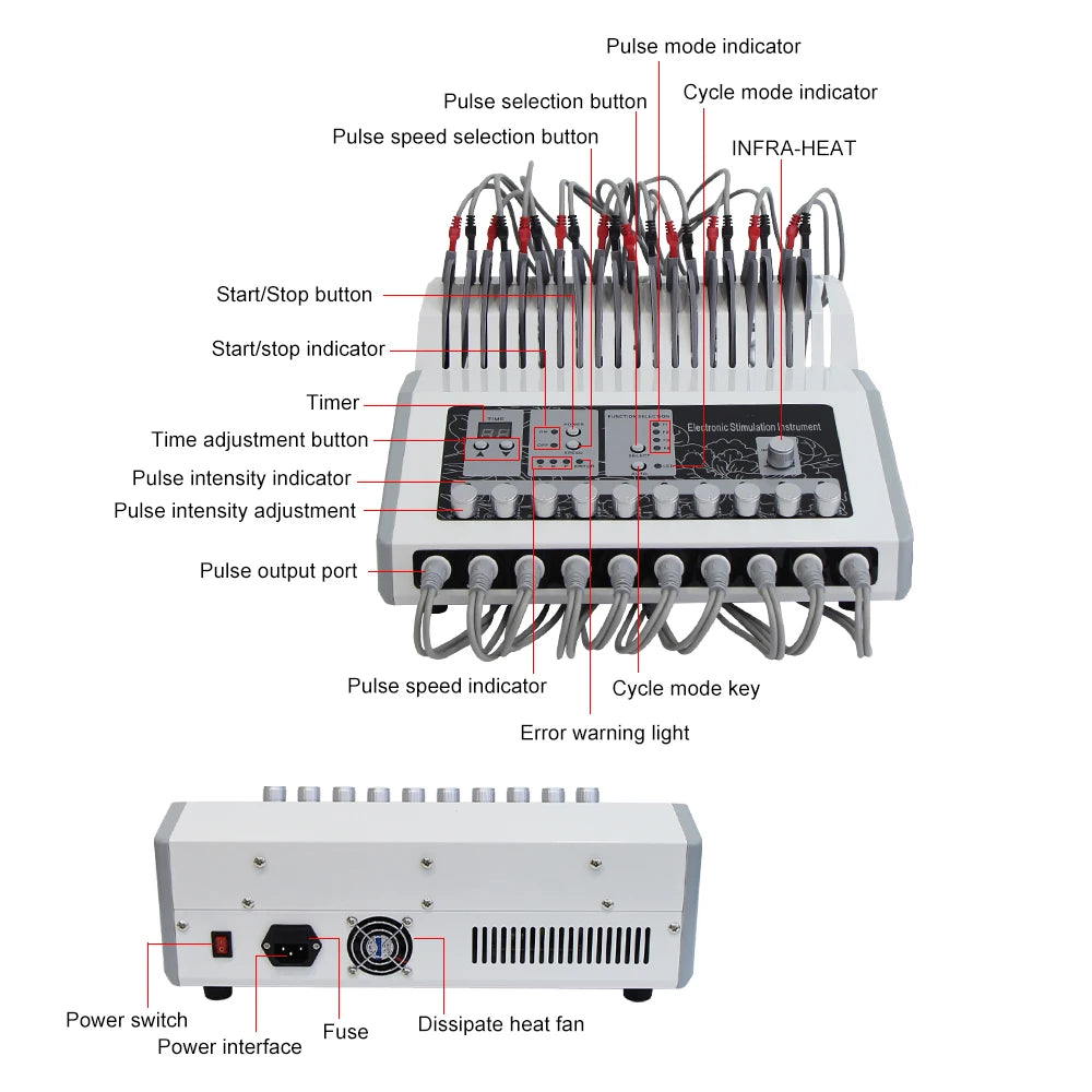 AOKO Electronic EMS Microcurrent Muscle Stimulator With Heated Massager