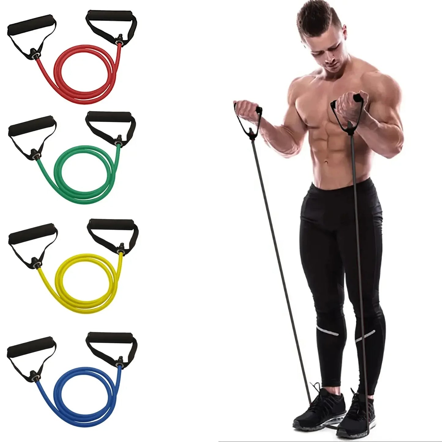 Resistance Bands With Handles For Home Workout And Strength Training