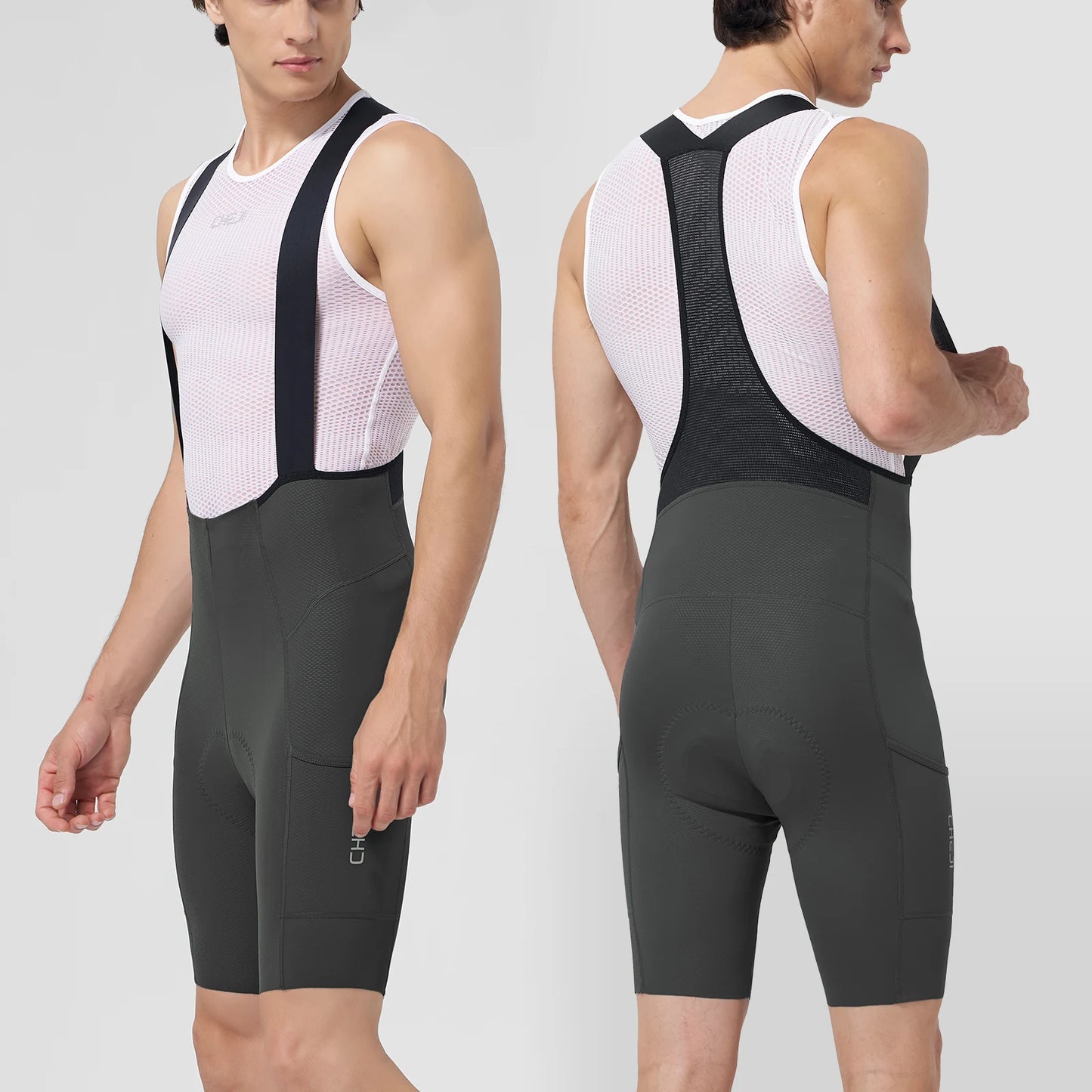 Cheji Men's Cycling Bib Shorts Seamless Comfort Quick Dry Breathable