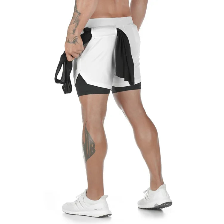 WYHYAYE Men 2 In 1 Quick Dry Running Shorts