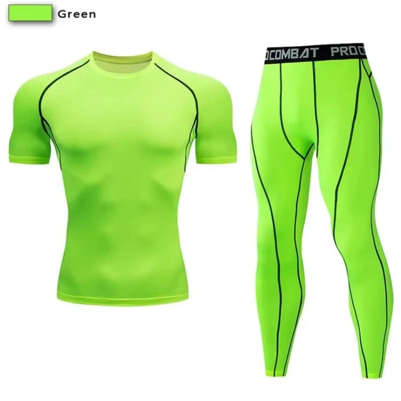 Men Compression Sportswear Set Two Piece Tracksuit