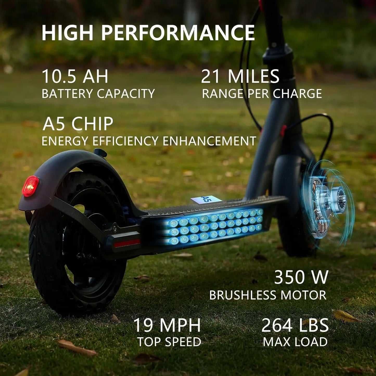 G5.0 Electric Scooter 36V 350W Foldable 21 Miles 19 MPH