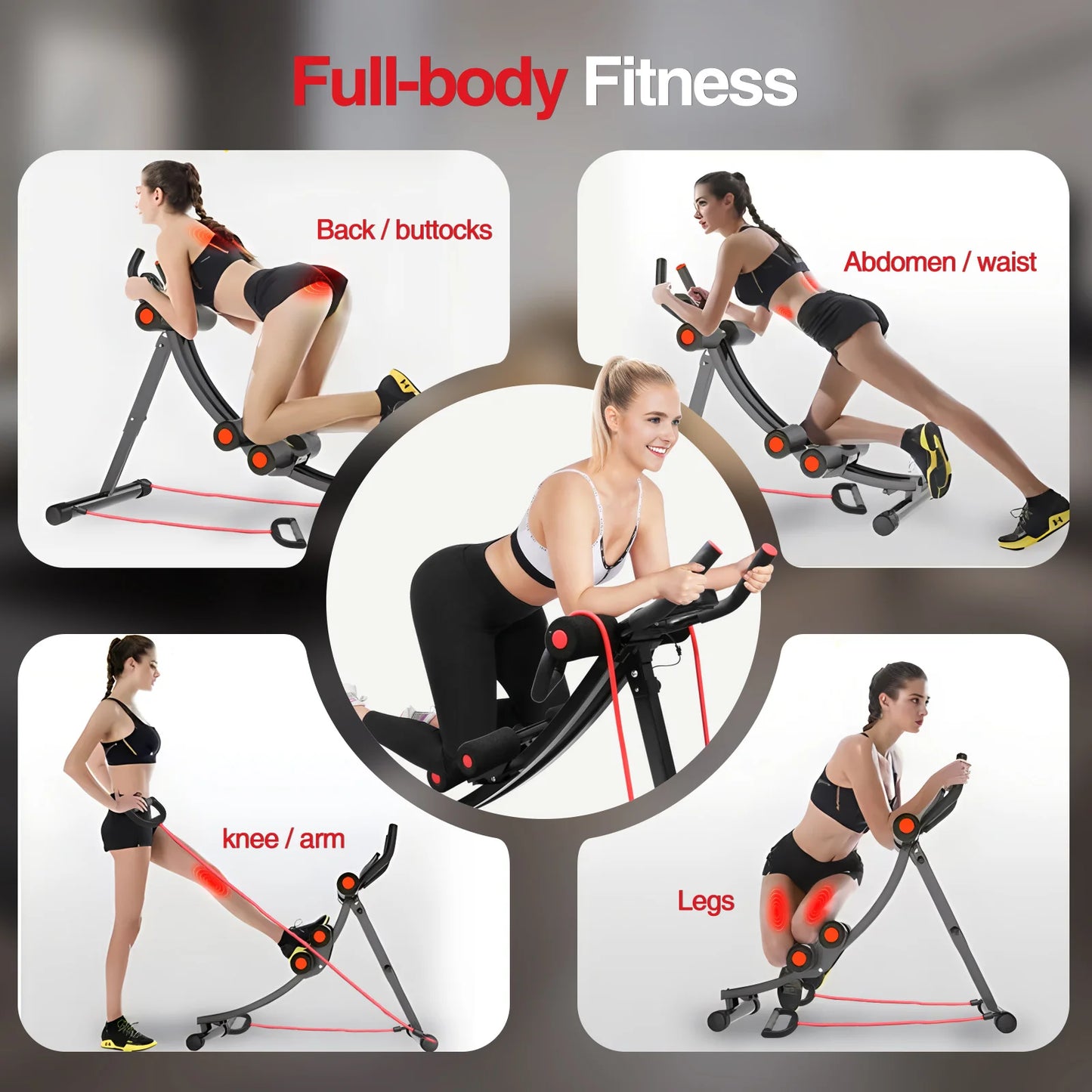 GIKPAL Foldable Ab Machine For Home Gym Core Trainer LCD