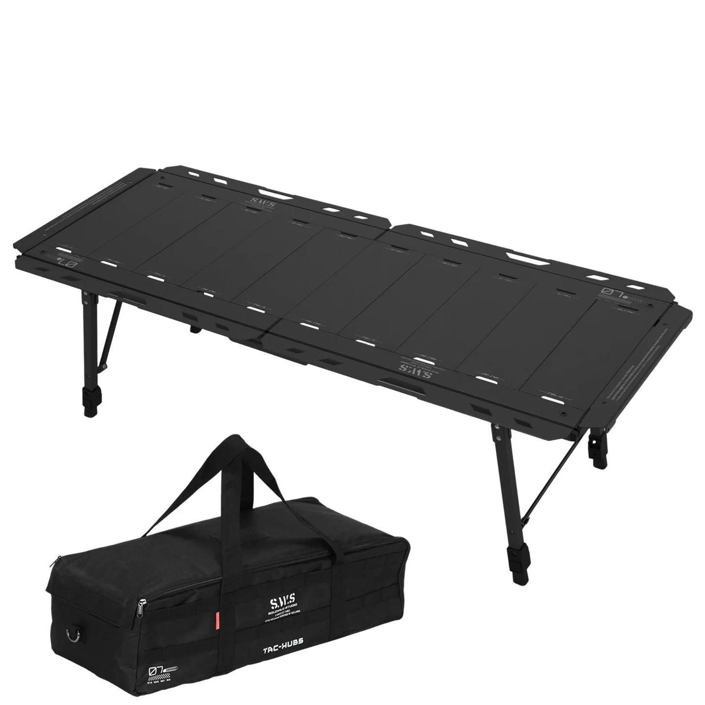 Foldable Camping Table with Adjustable Height Legs 120kg Load Capacity Carry Bag