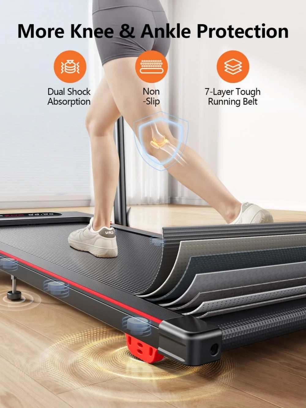 Driving Walking Pad Treadmill For Home Use With Bracket