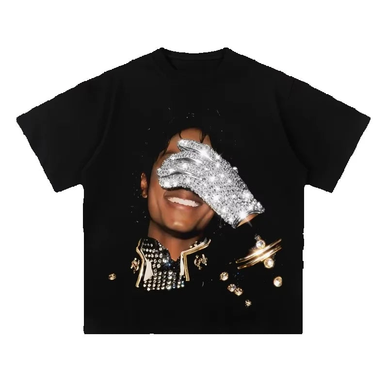 Michael Jackson Printed Cotton Short Sleeve Fan T Shirt