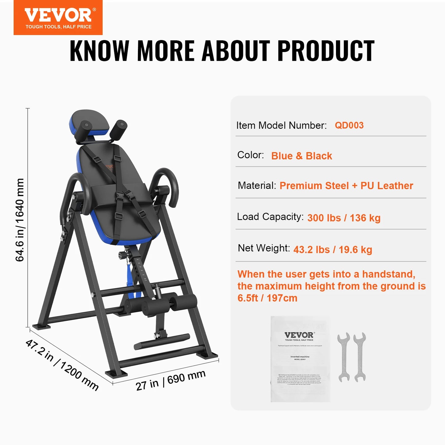 SucceBuy Heavy Duty Inversion Table Decompression Back Stretcher