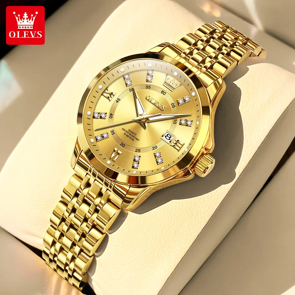 OLEVS 3620 Women's Luxury Diamond Quartz Watch Calendar