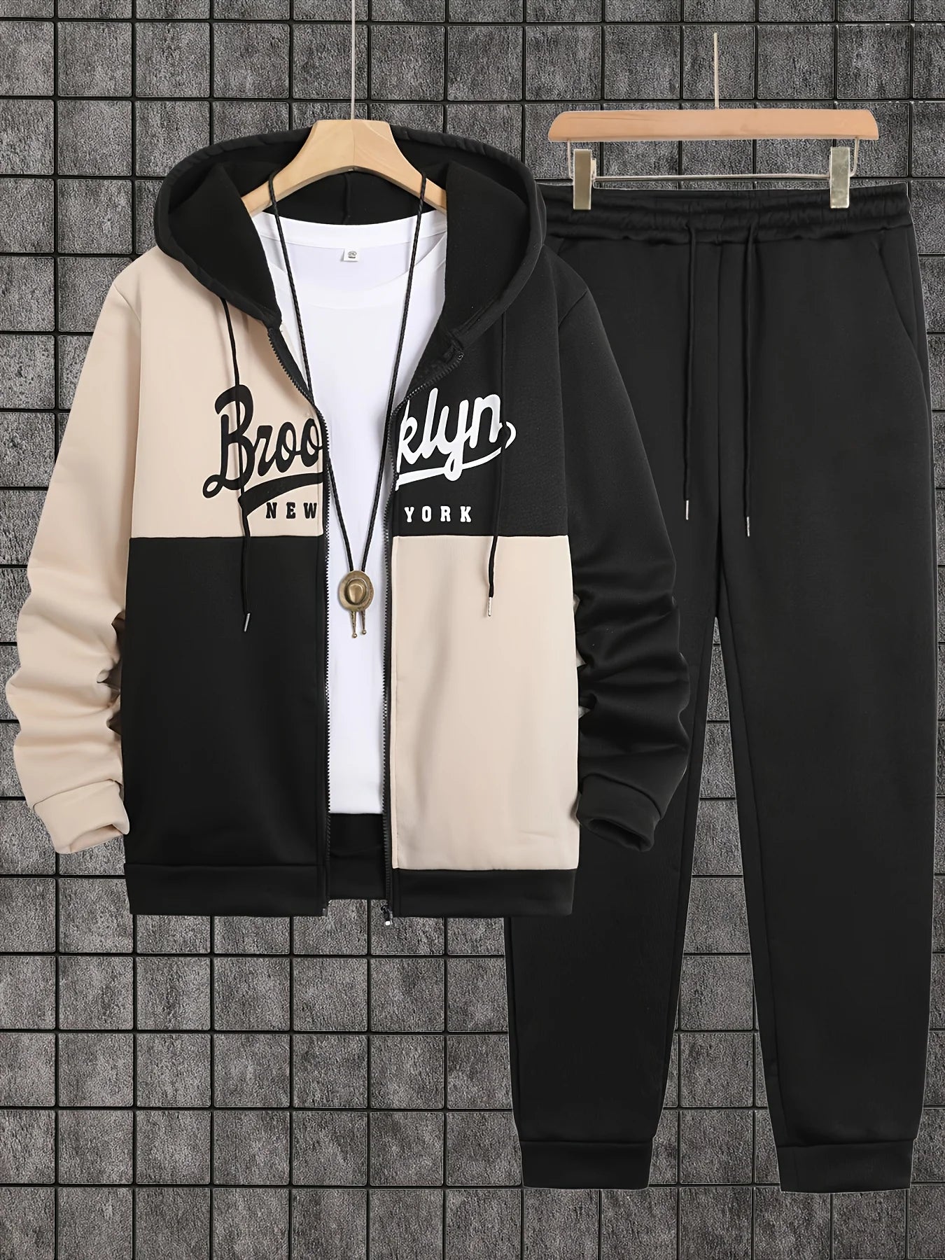 Men's Zip Up Hoodie And Sweatpants Set For Autumn Winter