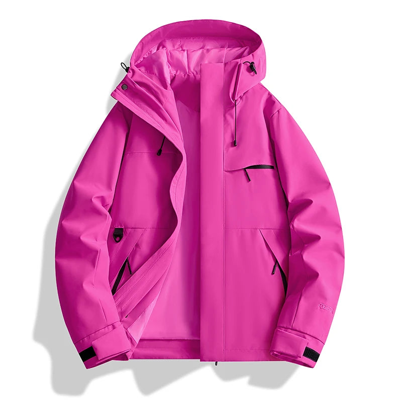 Waterproof Hooded Hiking Jacket for Women Outdoor Sports Trekking