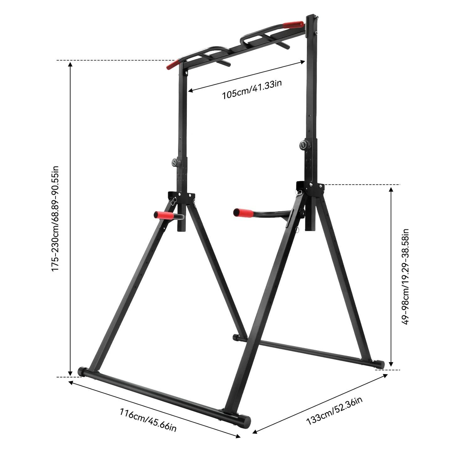 Adjustable Height Pull Up Bar Triangular Station For Home Gym