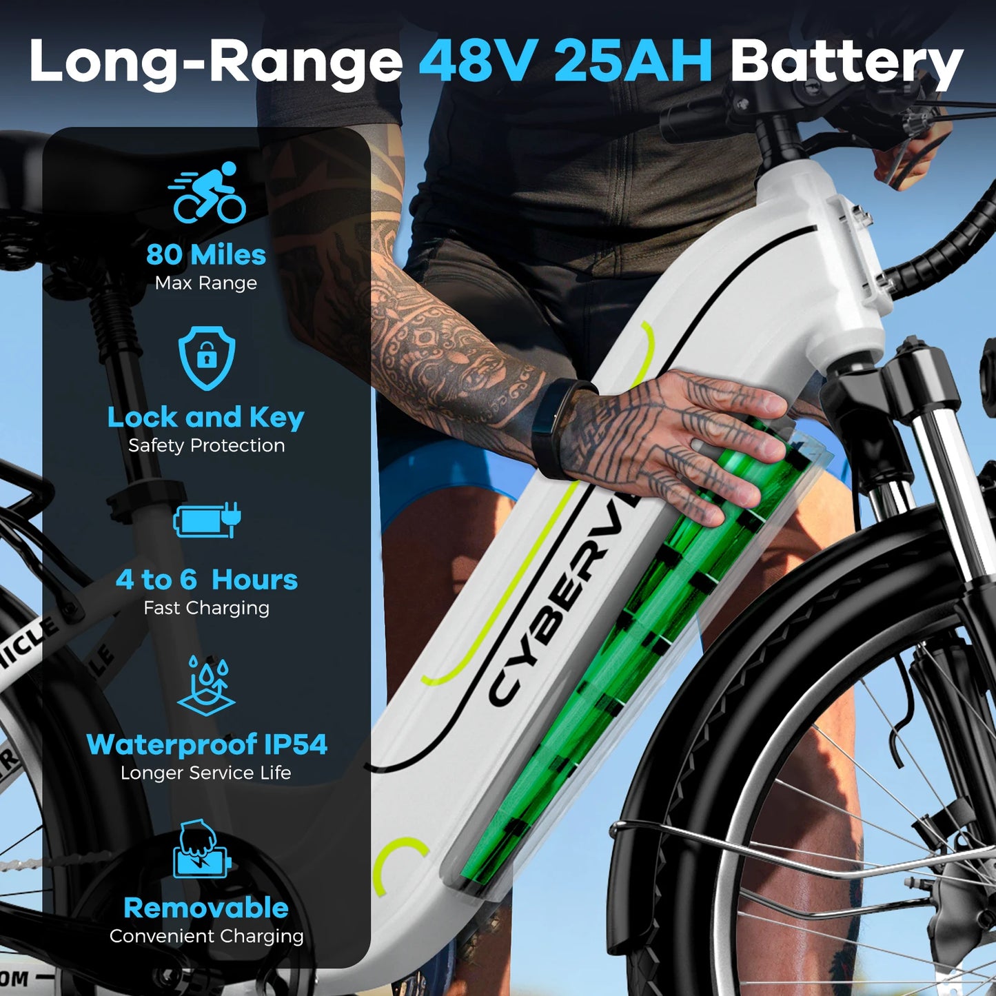 Aoango 1000W Peak Electric Bicycle For Adults Step Through Ebike 48V Battery