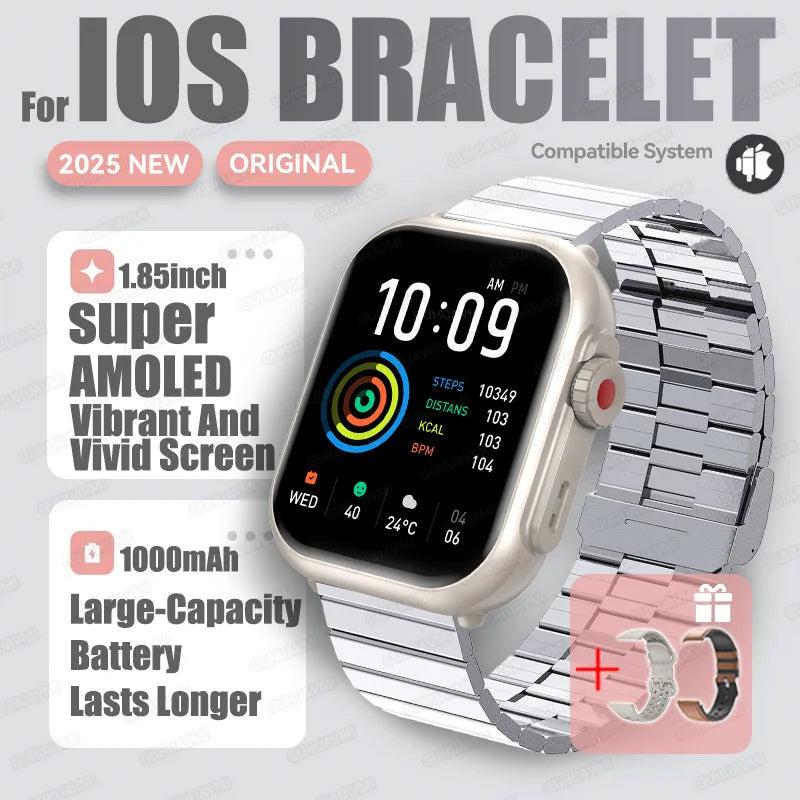 2025 Fashion Women Watch Ultra2 SE Smart Watches 1000mAh 1.85"AMOLED Full Touch Screen BT Call Smartwatch For Android IOS Ladies