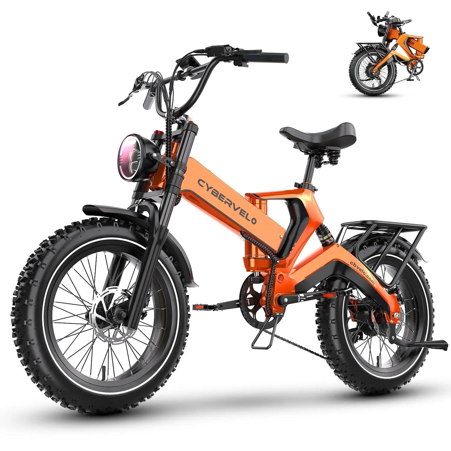 Cybervelo EK6 2000W Fat Tire Foldable Ebike With 48V Battery