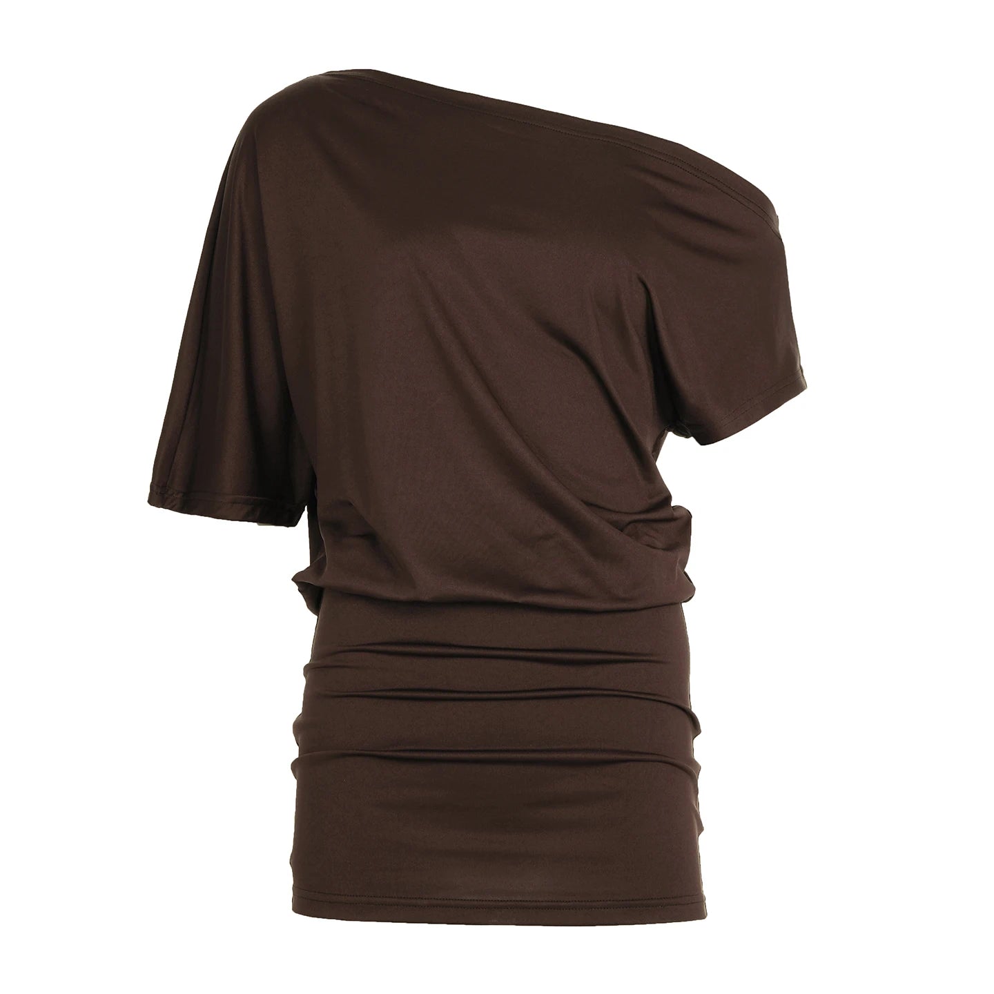 Bat Sleeve Wrap Dress One Shoulder Backless Bodycon Evening Dress
