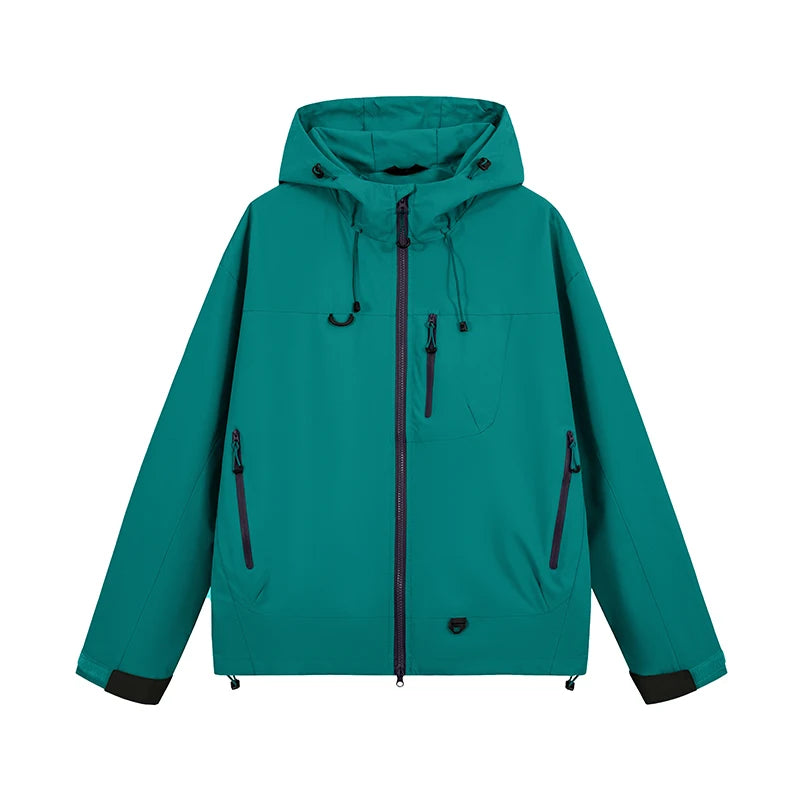 Unisex Waterproof Hiking Jacket Hooded Windbreaker For Outdoor Activities