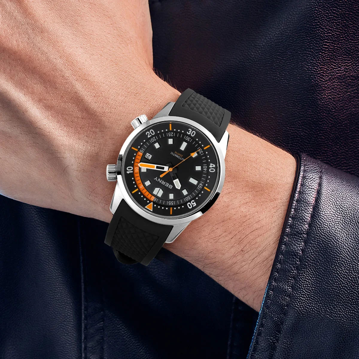 BERNY 200M Waterproof Automatic Diver Watch With Sapphire Glass