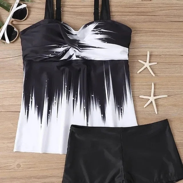 Womens Strapless Backless Printed Bikini Set For Beach