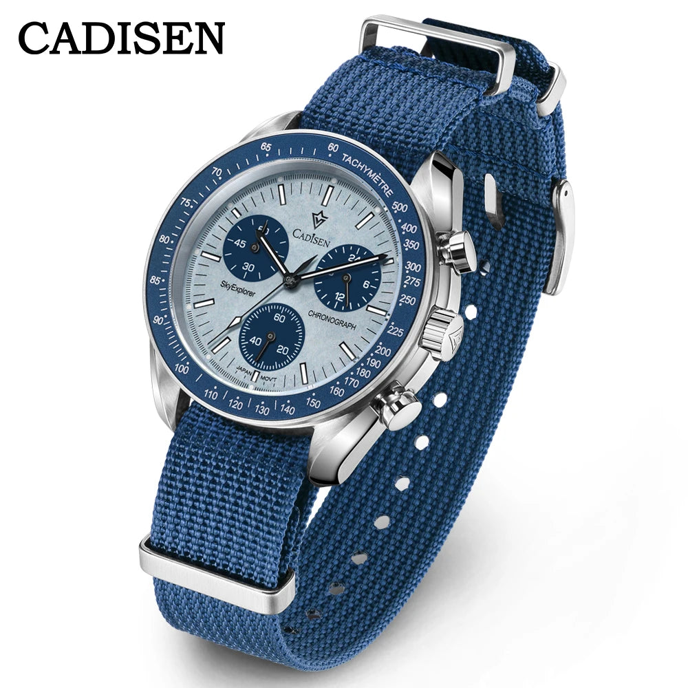 Cadisen Mens Quartz Chronograph Watch With Sapphire Crystal For Men