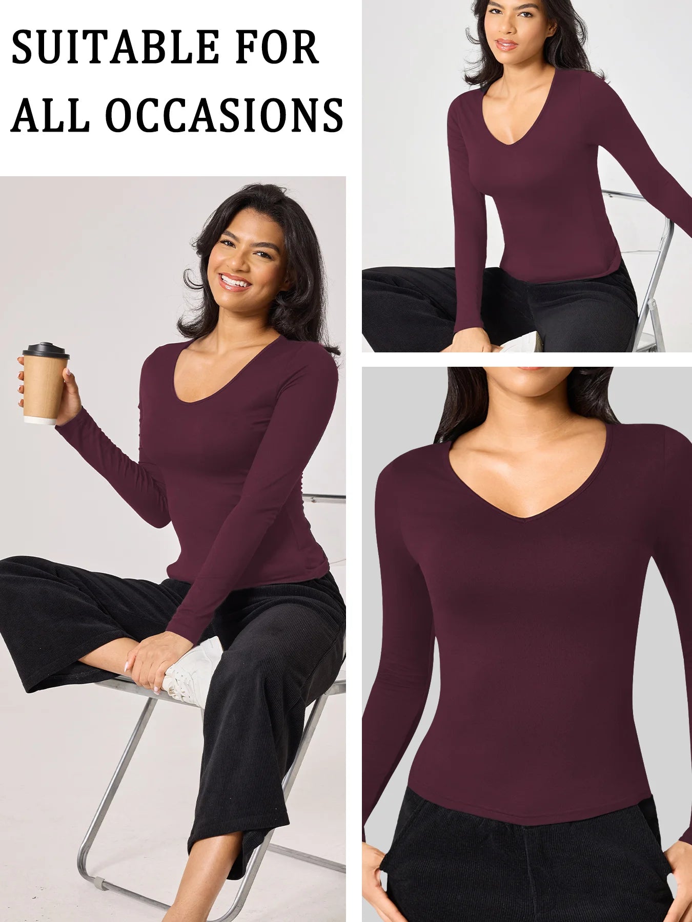 Women's Long Sleeve Athletic Tee for Running and Yoga Super Soft
