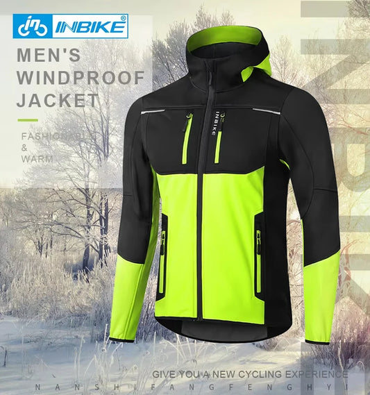 INBIKE Mens Waterproof Windproof Thermal Cycling Jacket With Reflective Details