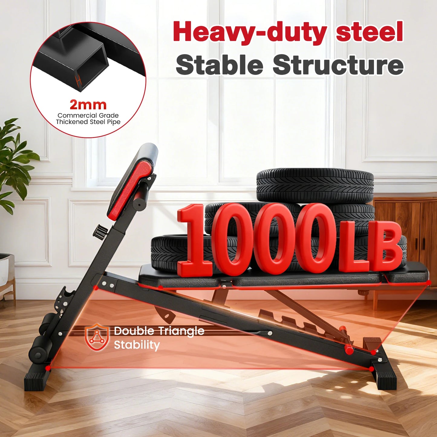 Multifunction Dumbbell Bench Roman Chair Foldable Adjustable Home Gym