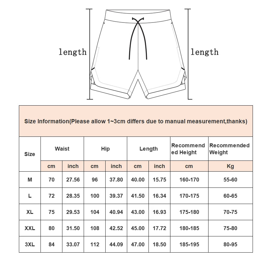 WYHYAYE Men 2 In 1 Quick Dry Running Shorts