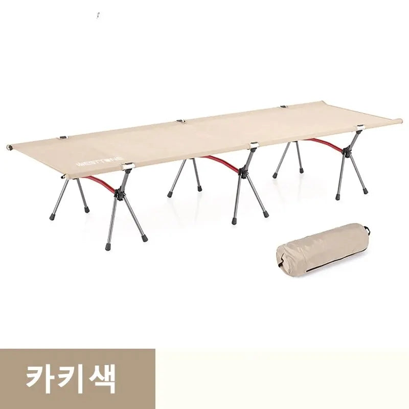 WESTTUNE Camping Cot Portable Folding Bed Ultralight Aluminum Alloy Sleeping Cot for Outdoor Hiking Backpacking Travel