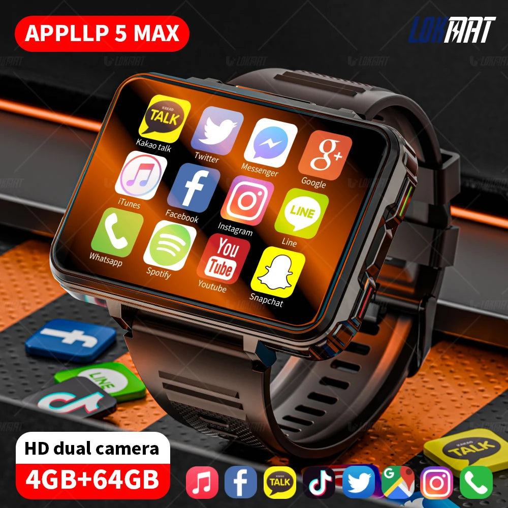 LOKMAT Android Watch Phone 5 MAX Dual Camera 4G WiFi
