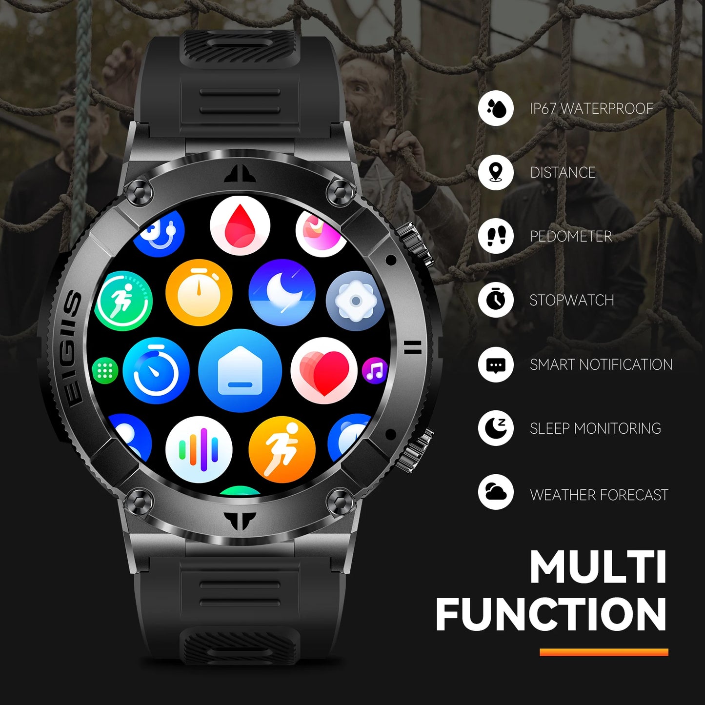 LaNikar Smartwatch With TFT Display Bluetooth Call Blood Pressure Monitor