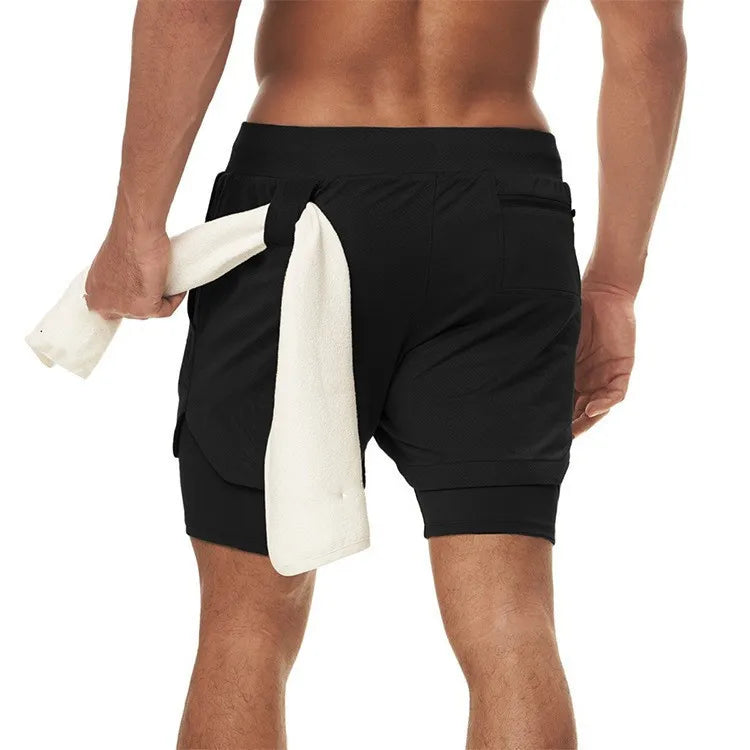 WYHYAYE Men 2 In 1 Quick Dry Running Shorts