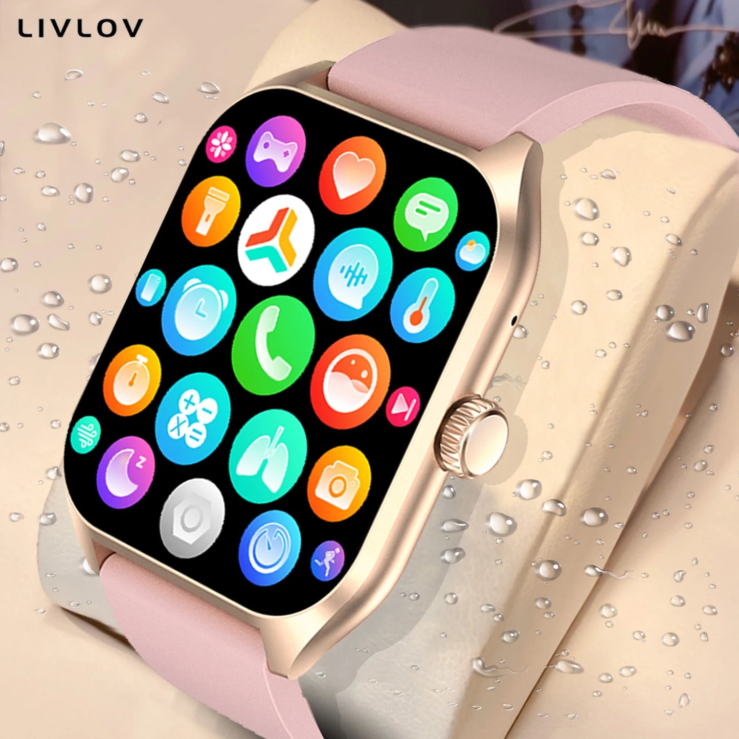 LIVLOVCP AI Voice Assistant Smartwatch With 100 Plus Sports Tracking