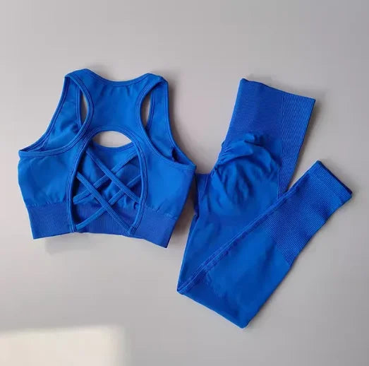 Two Piece Women Yoga Set Sports Bra Tank Top Leggings