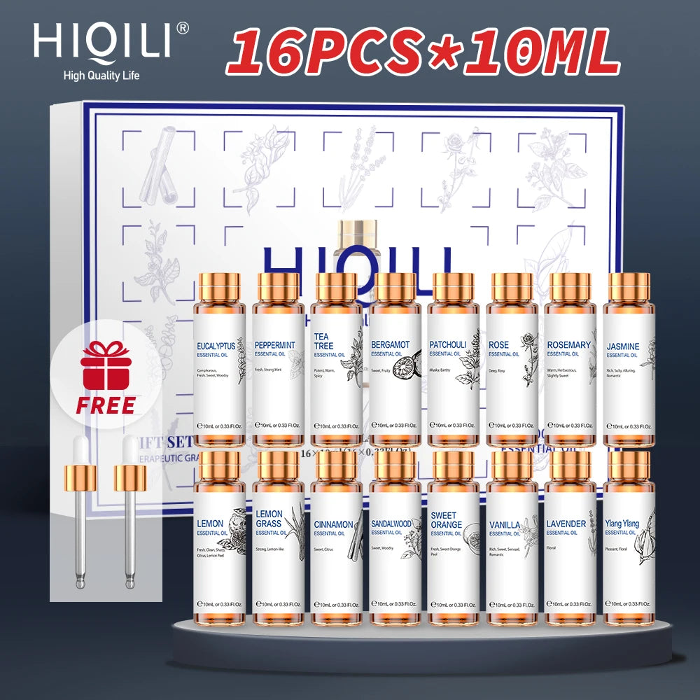 HIQILI Pure Essential Oils Set Lavender Eucalyptus Jasmine Mint Rose