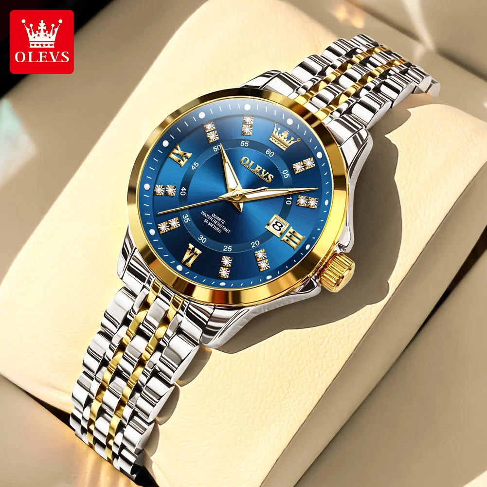 OLEVS 3620 Women's Luxury Diamond Quartz Watch Calendar