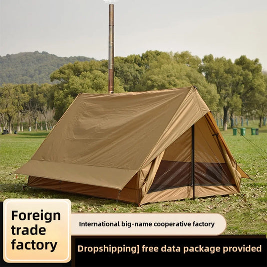 Outdoor Camping Beach Tent Small Cabin Style Lightweight 2-Person BC Tent with Chimney Vent Waterproof