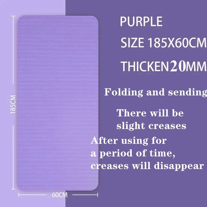 183×60cm 15-20MM Thick Yoga Mat Anti-skid Sports Fitness Mat Comfort Foam Yoga Matt for Exercise Yoga and Pilates Gymnastics Mat