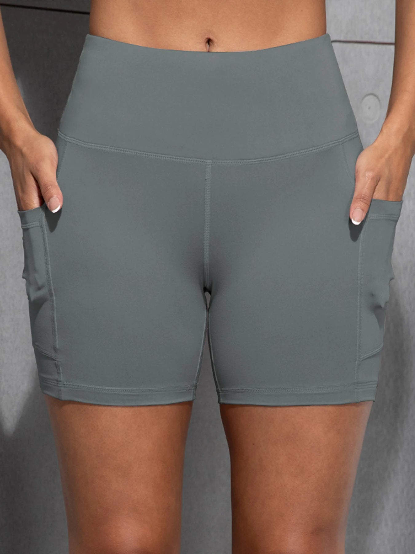 CHRLEISURE Yoga Shorts Pockets High Waist Butt Lifting Fitness