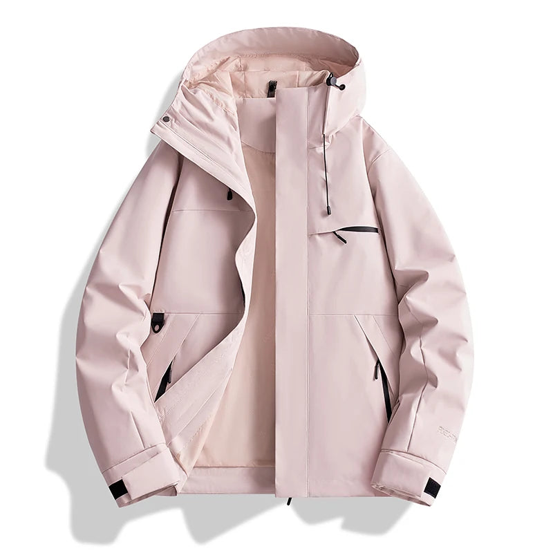 Waterproof Hooded Hiking Jacket for Women Outdoor Sports Trekking