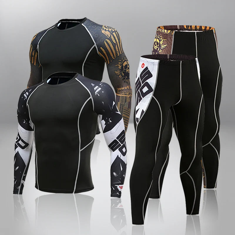 DaFeiBang Men's Thermal Underwear Set Compression Quick Dry
