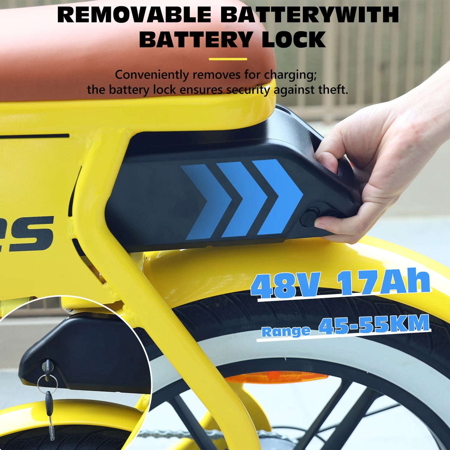 Hidoes C8 Fat Tire Electric Bike 700W 48V Battery
