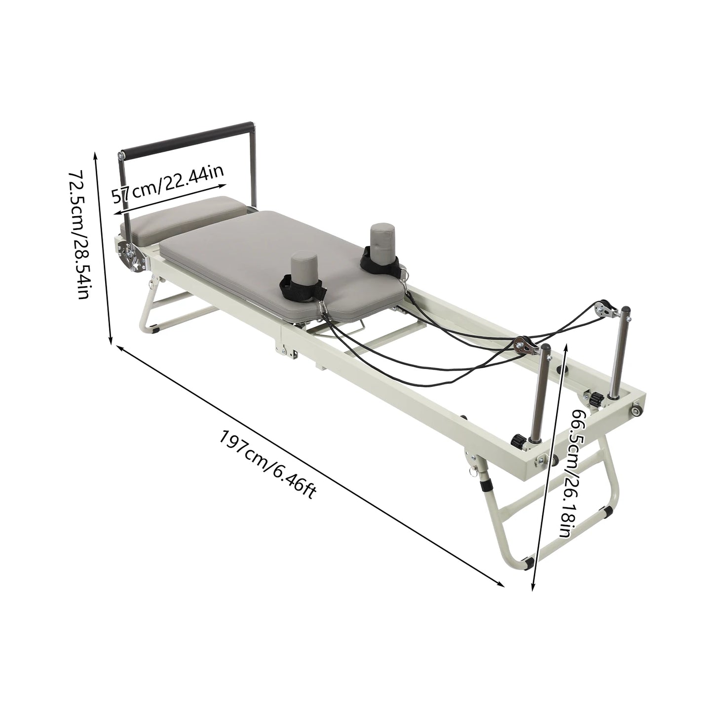 Foldable Pilates Reformer Machine 120Kg Capacity Multifunctional Yoga Equipment