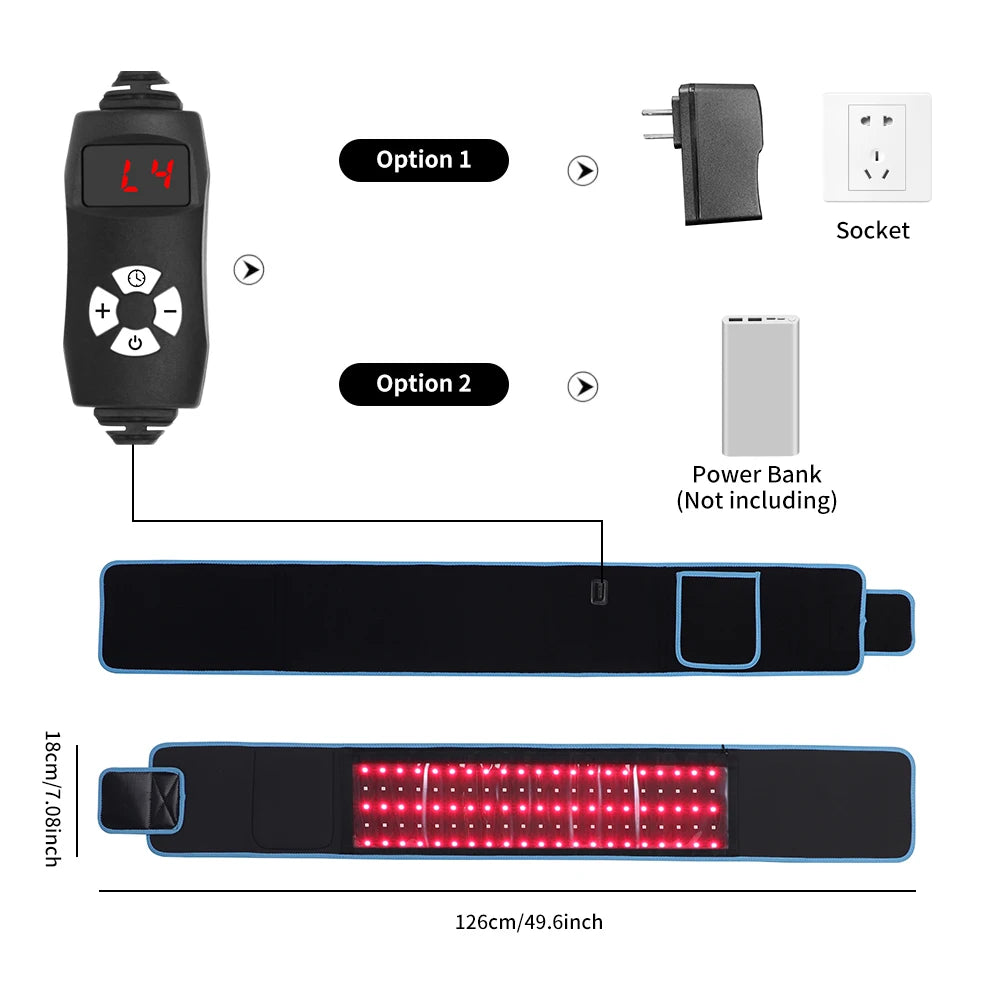 Near Infrared Red Light Belt 660nm 850nm For Muscle Relaxation